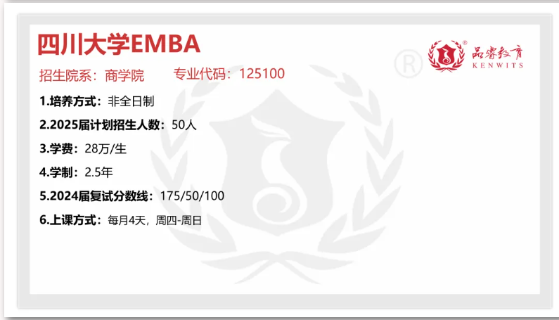 【MBA院校】2025届川渝22所院校MBA/EMBA招生信息汇总