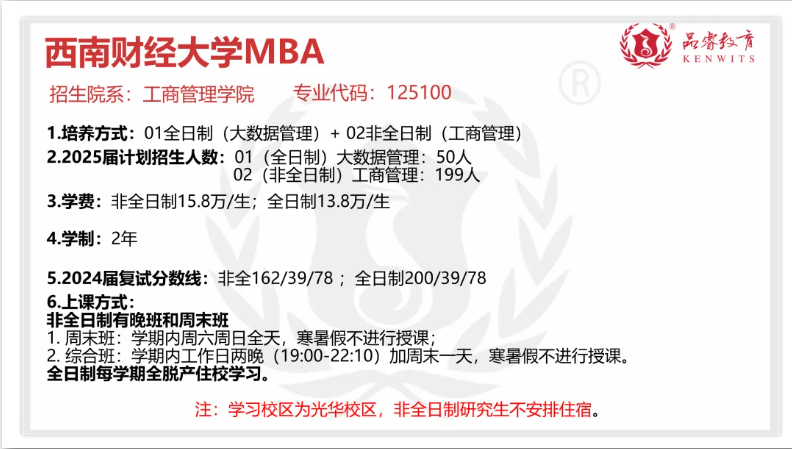 【MBA院校】2025届川渝22所院校MBA/EMBA招生信息汇总