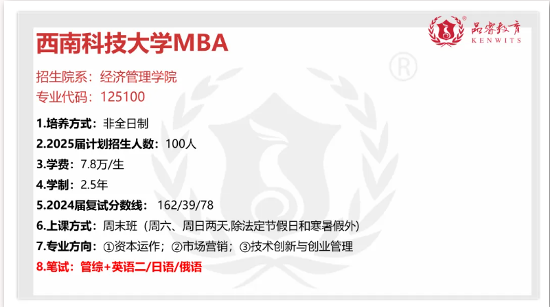 【MBA院校】2025届川渝22所院校MBA/EMBA招生信息汇总