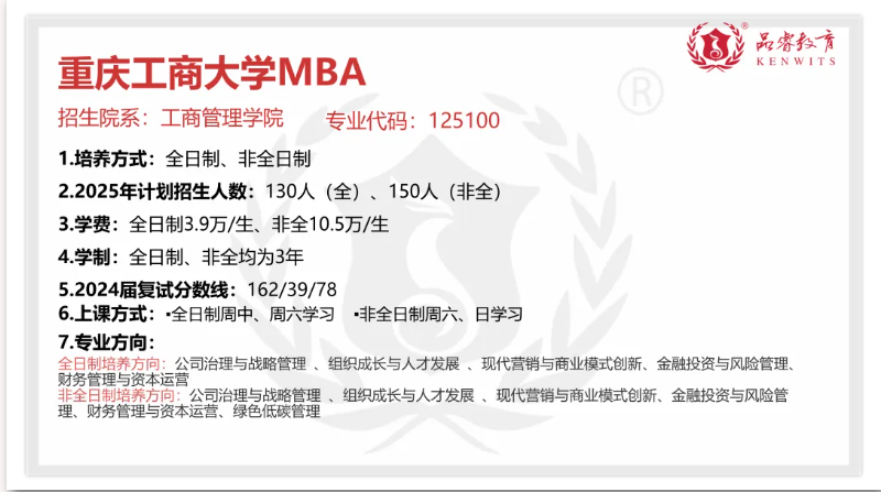 【MBA院校】2025届川渝22所院校MBA/EMBA招生信息汇总