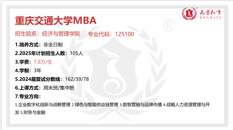 【MBA院校】2025届川渝22所院校MBA/EMBA招生信息汇总